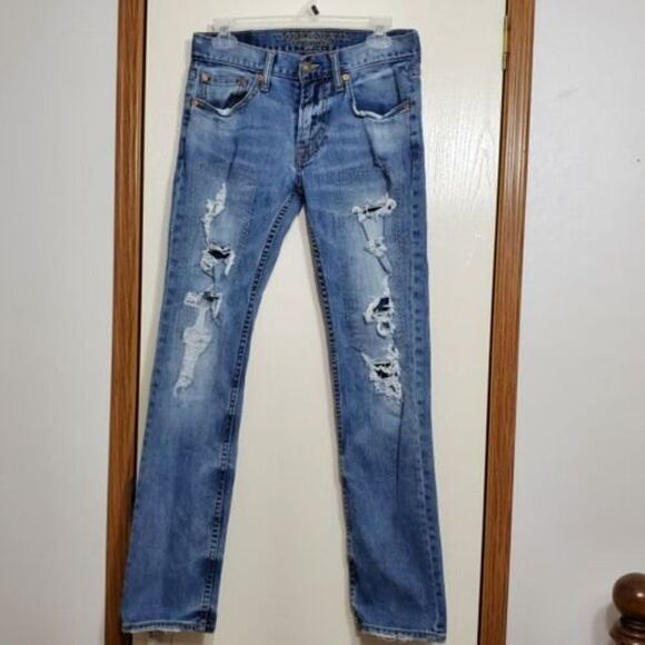American Eagle Outfitters Mens 28 X 32 Core Flex Slim Straight Distressed Jeans - Picture 1 of 5